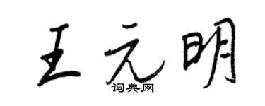 王正良王元明行书个性签名怎么写