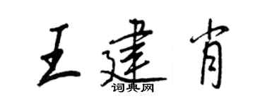 王正良王建肖行书个性签名怎么写