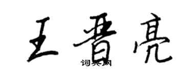 王正良王晋亮行书个性签名怎么写