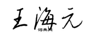 王正良王海元行书个性签名怎么写