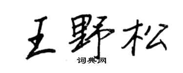 王正良王野松行书个性签名怎么写