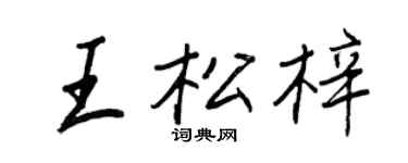 王正良王松梓行书个性签名怎么写