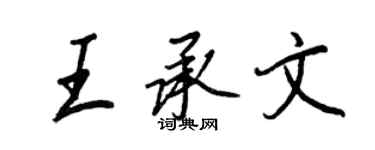 王正良王承文行书个性签名怎么写
