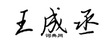 王正良王成丞行书个性签名怎么写