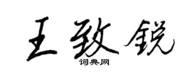 王正良王致锐行书个性签名怎么写