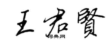 王正良王君贤行书个性签名怎么写