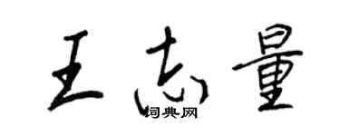 王正良王志量行书个性签名怎么写