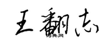 王正良王翻志行书个性签名怎么写