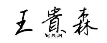 王正良王贵森行书个性签名怎么写