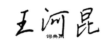 王正良王河昆行书个性签名怎么写