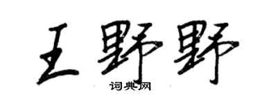 王正良王野野行书个性签名怎么写