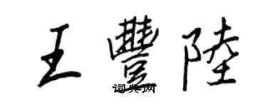 王正良王丰陆行书个性签名怎么写