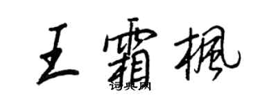 王正良王霜枫行书个性签名怎么写