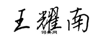 王正良王耀南行书个性签名怎么写