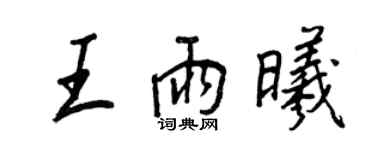 王正良王雨曦行书个性签名怎么写