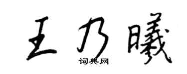 王正良王乃曦行书个性签名怎么写