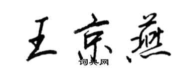 王正良王京燕行书个性签名怎么写