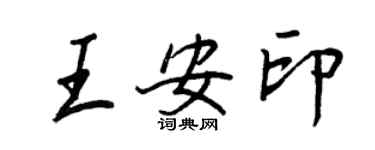 王正良王安印行书个性签名怎么写