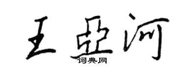 王正良王亚河行书个性签名怎么写