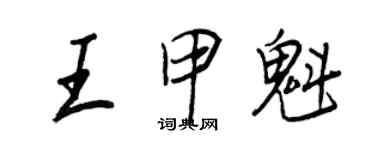 王正良王甲魁行书个性签名怎么写