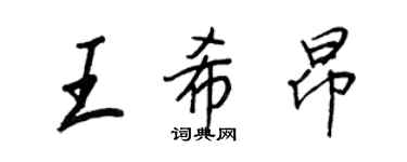 王正良王希昂行书个性签名怎么写