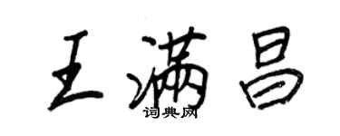 王正良王满昌行书个性签名怎么写