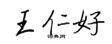 王正良王仁好行书个性签名怎么写