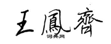 王正良王凤齐行书个性签名怎么写