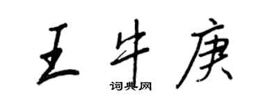 王正良王牛庚行书个性签名怎么写