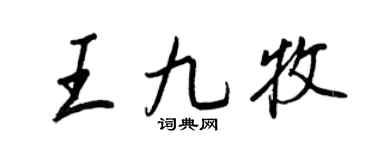 王正良王九牧行书个性签名怎么写