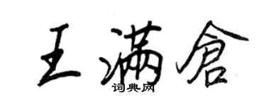 王正良王满仓行书个性签名怎么写