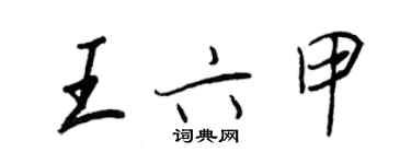 王正良王六甲行书个性签名怎么写