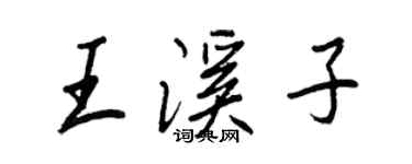 王正良王溪子行书个性签名怎么写