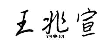 王正良王兆宣行书个性签名怎么写