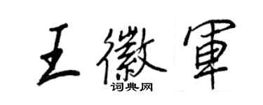 王正良王徽军行书个性签名怎么写