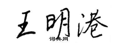 王正良王明港行书个性签名怎么写