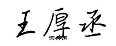 王正良王厚丞行书个性签名怎么写