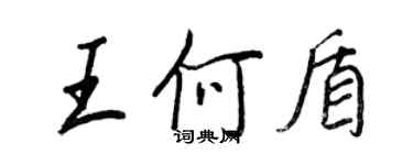 王正良王何盾行书个性签名怎么写