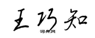 王正良王巧知行书个性签名怎么写