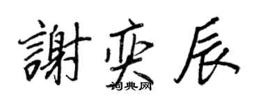 王正良谢奕辰行书个性签名怎么写