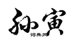 胡问遂孙寅行书个性签名怎么写