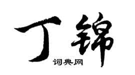 胡问遂丁锦行书个性签名怎么写