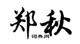 胡问遂郑秋行书个性签名怎么写