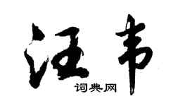 胡问遂汪韦行书个性签名怎么写