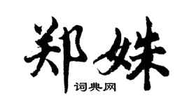 胡问遂郑姝行书个性签名怎么写