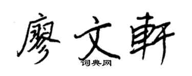 王正良廖文轩行书个性签名怎么写