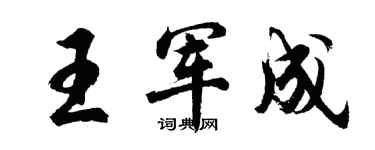 胡问遂王军成行书个性签名怎么写