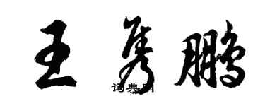 胡问遂王隽鹏行书个性签名怎么写