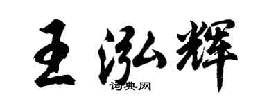 胡问遂王泓辉行书个性签名怎么写