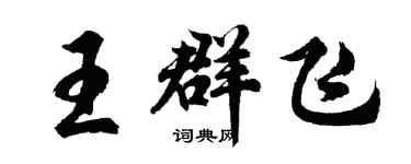 胡问遂王群飞行书个性签名怎么写